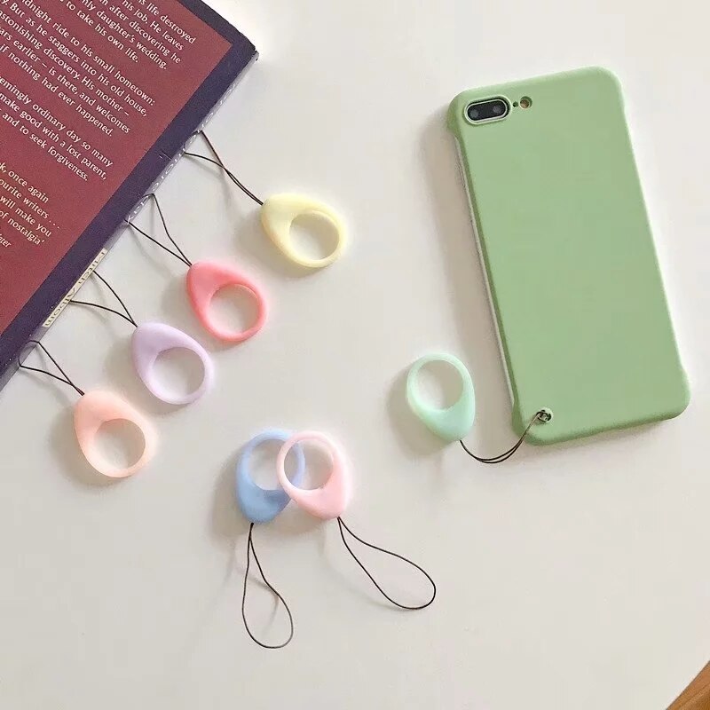 Zachte Siliconen Telefoon Lanyard Voor Iphone Huawei Xiaomi Snoep Kleur Telefoon Ring Band Voor Smartphone Universal
