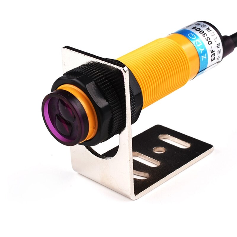 Smart Car Robot E18-D80NK Infrared Obstacle Avoidance Photoelectric Sensor Proximity Switch 80cm/31.5'' Detection Range Adjustab