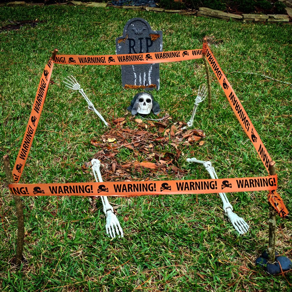 6 Meter Halloween Decoration Warning Tape Sign Halloween Props Window Props Danger Warning Line Indoor Outdoor Halloween Decora