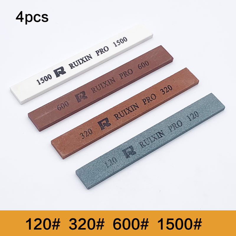 Piedra de afilar RUIXIN de , afilador de cuchillos, herramientas, sistema de piedra de aceite y agua con cajas: 4pcs no base