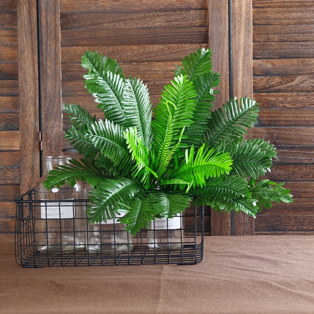 1 flok 18 hoveder kunstige silke planter cycas palmetræ haveindretning