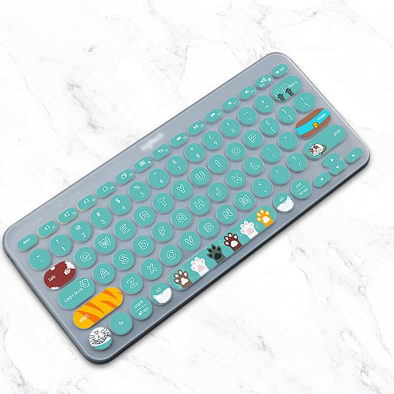 Housse de clavier sans fil pour Logitech K380, étui en Film Silicone souple et fin, coloré US, en coréen et en anglais: A