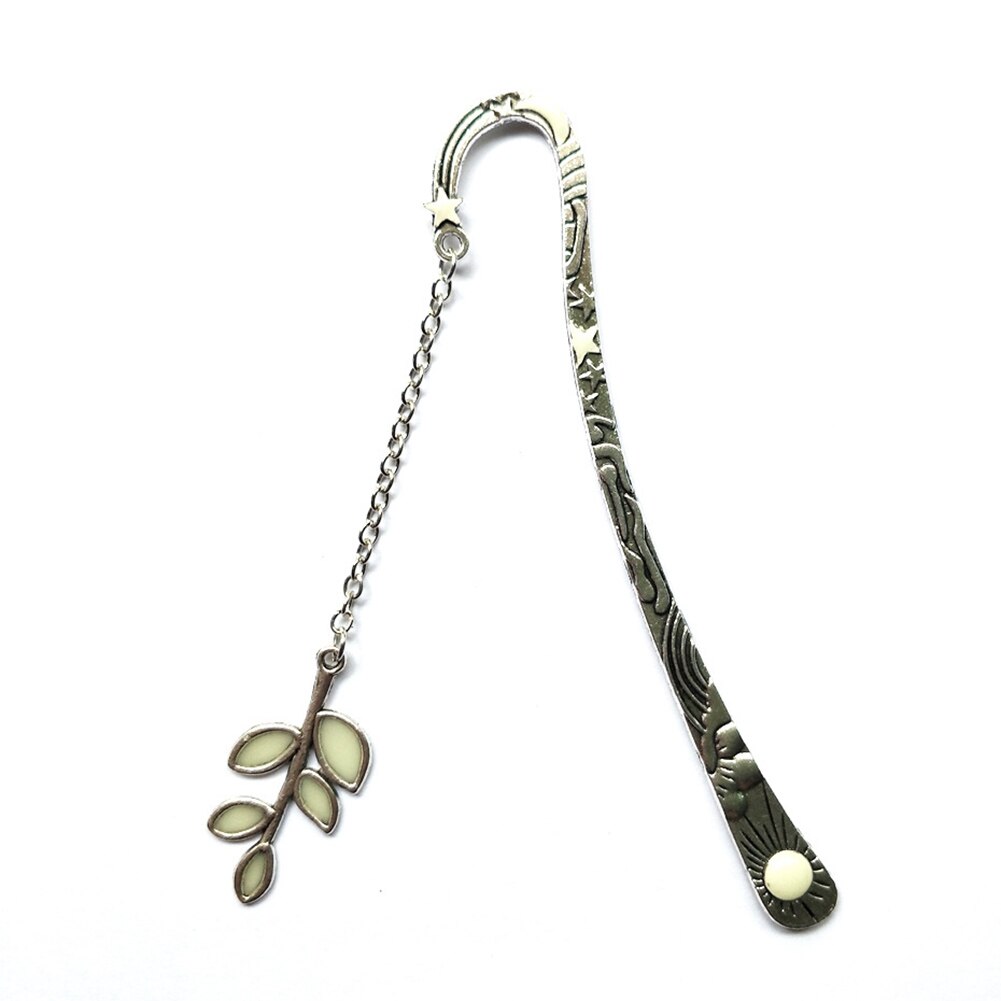 Metal Bookmark Feather Crown Luminous Feather Owl Bookmark Glow In The Dark Label Read Maker Book Accessories: A15