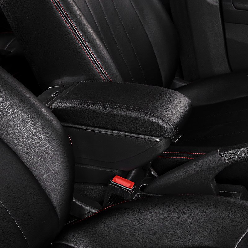 Armrest box For Suzuki Ignis Arm Rest Dual Layer Rotatable central Store content box ashtray USB Charging Car accessories: D Style All Black