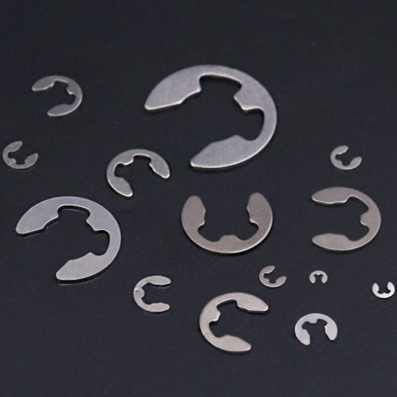 E Clip Externe Snap Ring Shop Assortiment Kit,304 Rvs E-Clip Snap Ring Assortiment Kit(14 Maten, 465 Stuks)