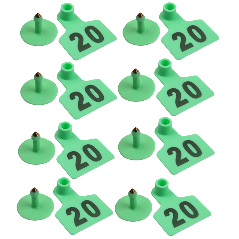 Étiquettes d'oreille vache Anti perte avec numéros TPU | Carte nom TPU, étiquette d'animaux de ferme, étiquette chèvre Non toxique, résistant à l'usure, fournitures animales, 100 pièces: green