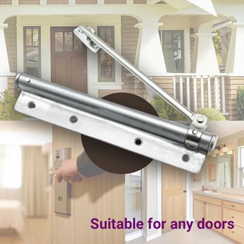 Automatic Door Closer Door Self Closing Hinge Single Spring Adjustable Surface Mounted Automatic Closing Fire Rated Door Alloy