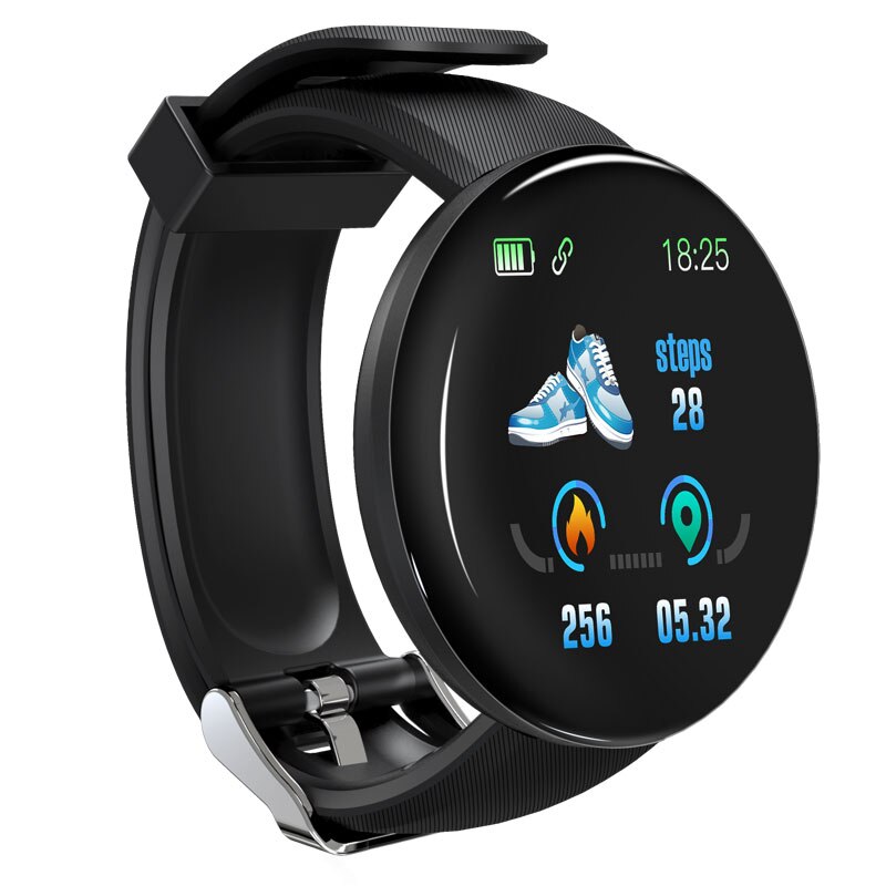 Herenhorloges sportklok dames smartwatch bloeddruk hartslagmeter waterdicht smartwatch horloge voor android ios: Zwart