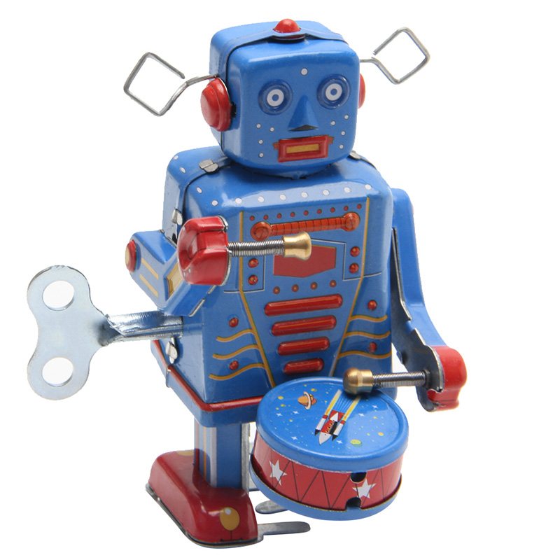 Robot de marche en métal, jouet mécanique rétro à remonter, Vintage, collection, pour enfants, N0HD