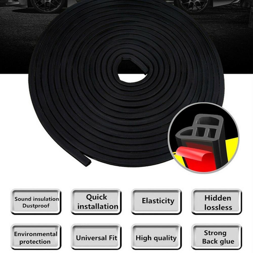 1M L Shape Seal Strip Car Door Hood Trunk Trim Edge Moulding Rubber Weatherstrip Adhesive Stickers Soundproofing Weatherstrip