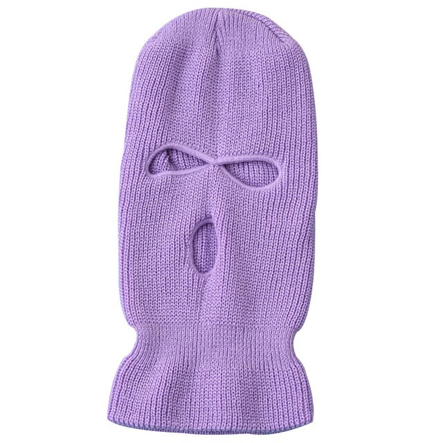 Masque de Ski à 3 trous, casquette coupe-vent en tricot pour le Sport en plein air, couvre-chef unisexe pour l'hiver: 12