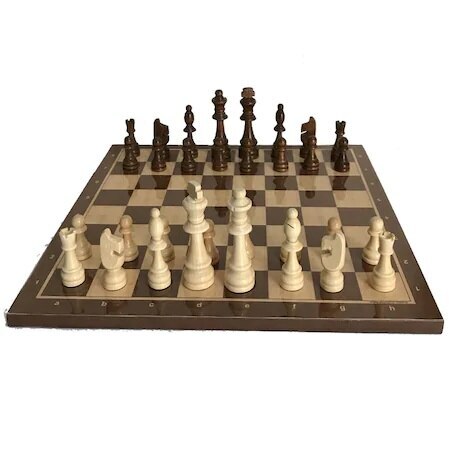 Jeu d'échecs de luxe en bois de noyer