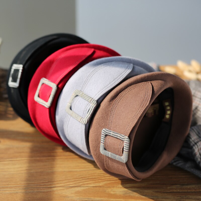Boina clásica para mujer, sombrero de fieltro de lana elegante, cálido, de invierno, sombrero Fedora, sombrero Formal
