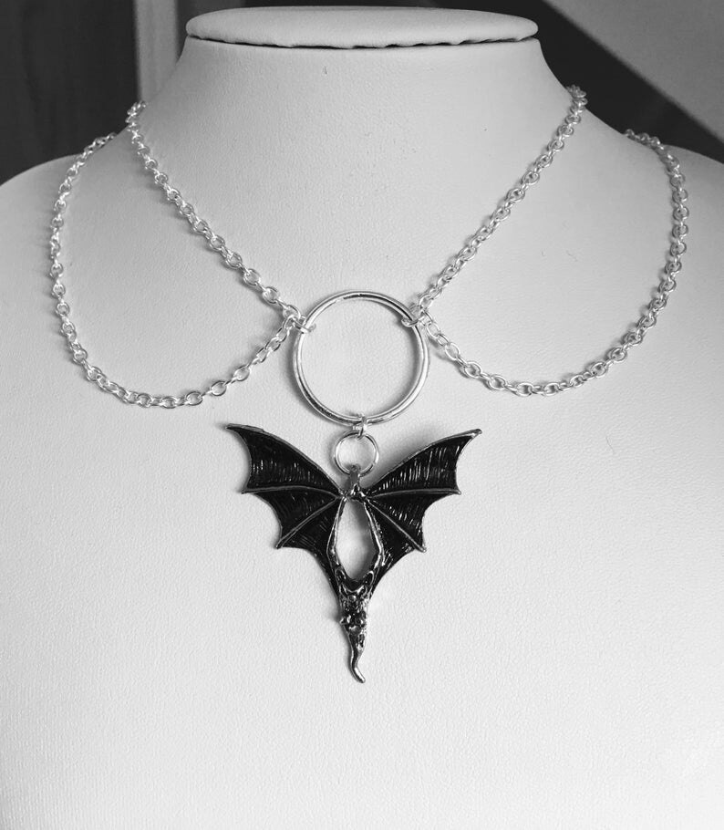 Volare vampiro pipistrello Collana del Chocker-vampiro pipistrello Pendente Della Collana Del girocollo di Stile Scuro Blocco del Regalo Dei Monili Delle Ragazze Delle Donne