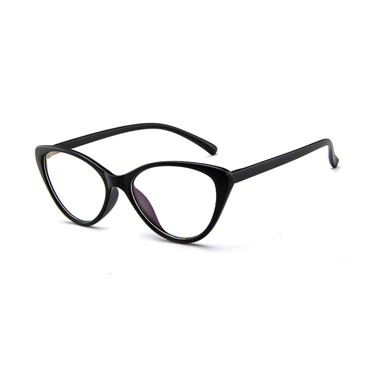 Elbru Cat Eye Glasses Spectacles Frame Women Eyeglasses Computer Myopia Vintage Ladies Eyewear Frame Clear Lens Glasses: Matte Black