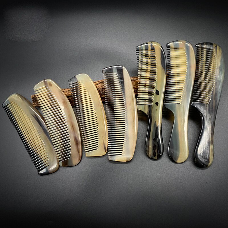 Peigne en corne de bœuf naturel vietnamien, peigne en corne gravée, pour les soins des cheveux, outil de Massage