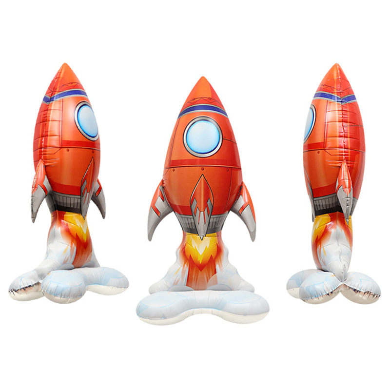 Globos de pie de astronauta cohete, Globos de helio de astronauta, decoraciones para de cumpleaños con tema fuera del espacio, 1 ud.