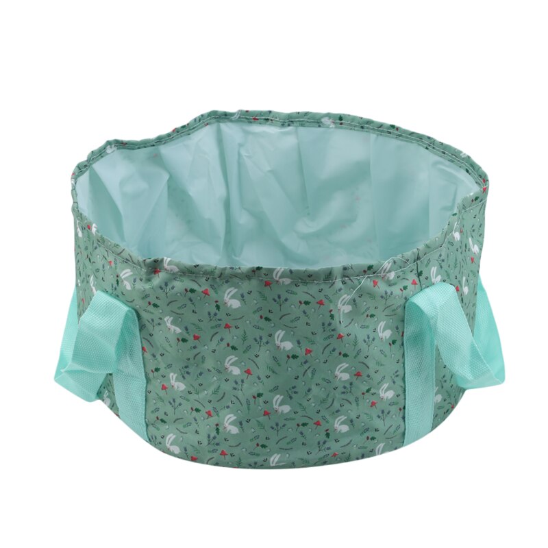 Outdoor Travel Portable Foldable Bubble Basin Camping Washbasin Sink Sink Vegetable Basket Spring Foot Bath Barrel: Green-L