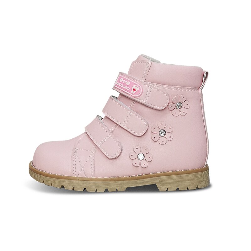 Kinderen Casual Schoenen Meisjes Roze Enkellaars Kids Orthopedische Sneakers Fancy Leuke Peuter Flatfoot Bloem Lederen Laarsjes