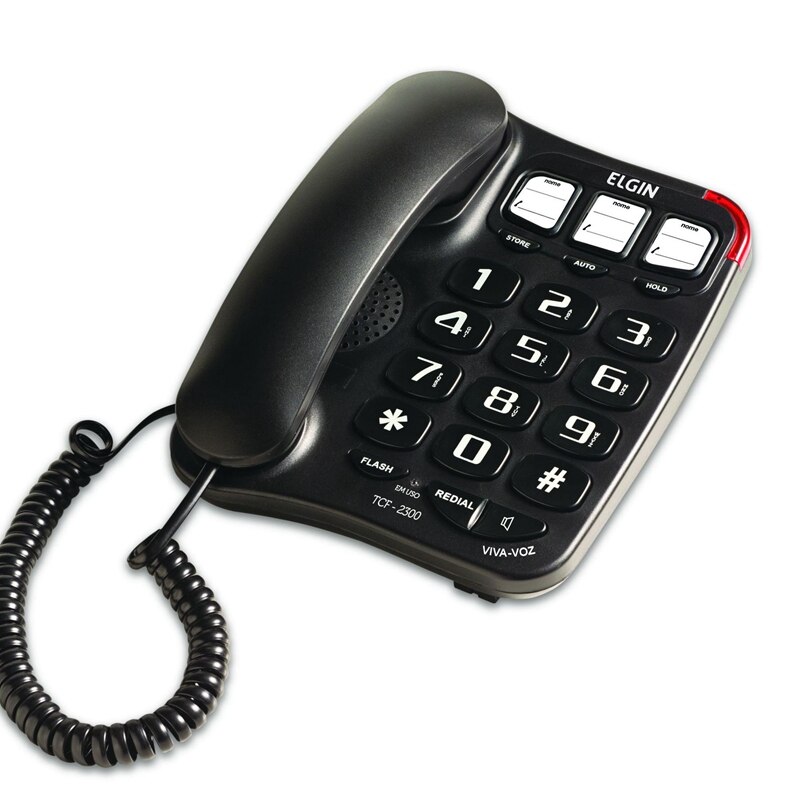 Landline Phones Loud Ringtone Fixe Landline Home Phone for Elderly Low Visio Group Amplified Big Button: Black