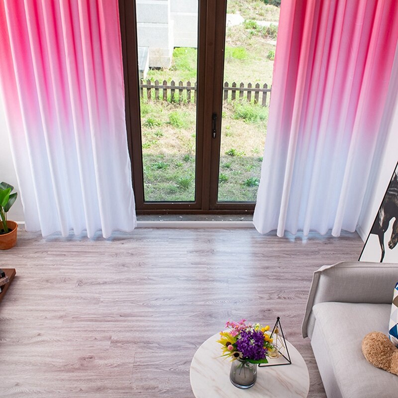 Living Room Privacy Curtains Simple Decorative Gradient Curtains Half Sun Shade Curtains