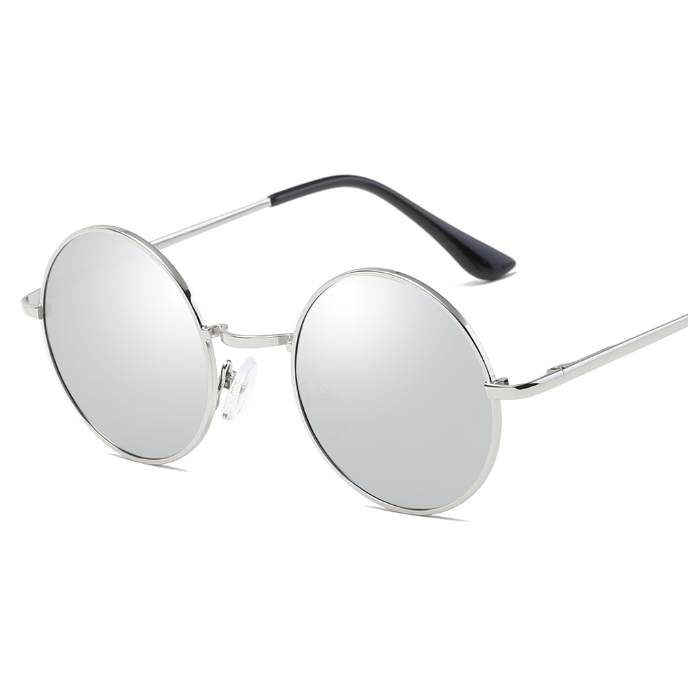 Gafas de sol con montura redonda pequeña, gafas de sol polarizadas Retro, gafas de sol clásicas circulares doradas, plateadas, azules, negras, UV400, lentes de sol para dama y hombre