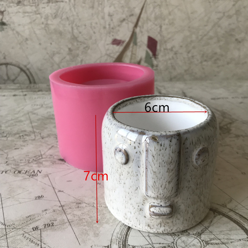 Pots de fleurs 3D en ciment pour hommes et filles, divers motifs, jardinière en béton, argile, plâtre, résine, fabrication artisanale: Bourgogne
