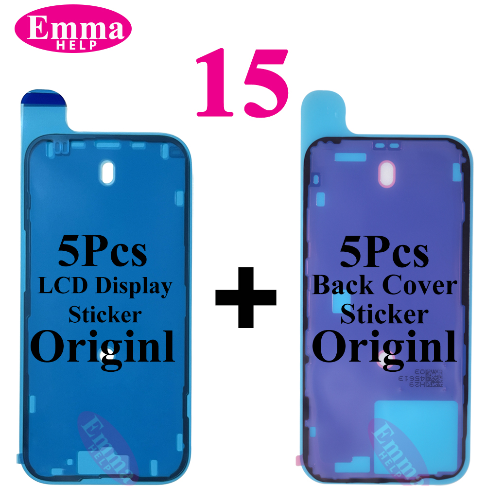 10pcs Back Cover Sticker for iPhone 14 15 Pro Max 16 Plus Back Frame Waterproof Seal Bezel Display Adhesive LCD Screen Frame: green