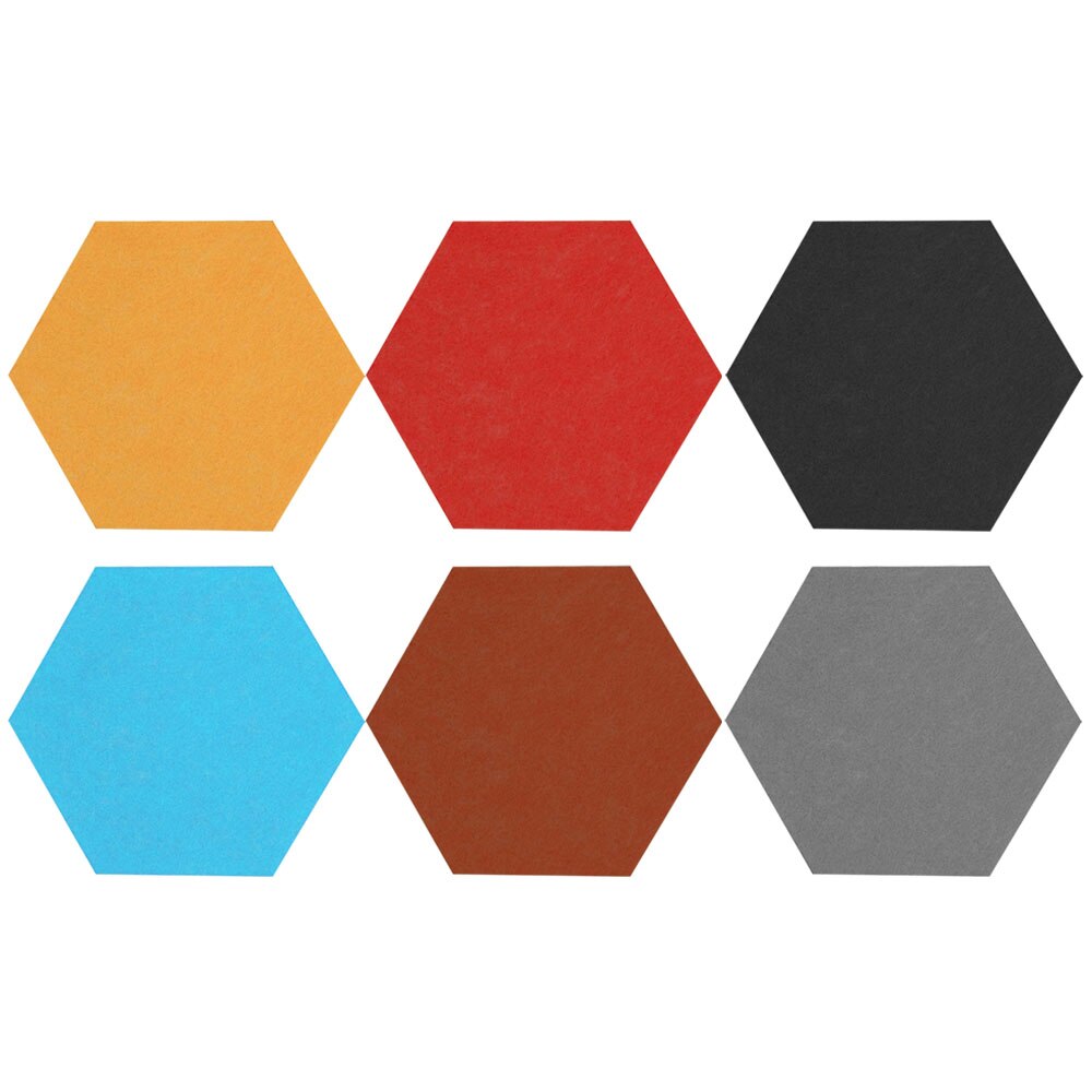 6 Stuks Diverse Kleuren Zelfklevende Zeshoekige Vilt Muur Bulletin Memo Foto 'S Brief Bericht Display Board Voor Home Office decor