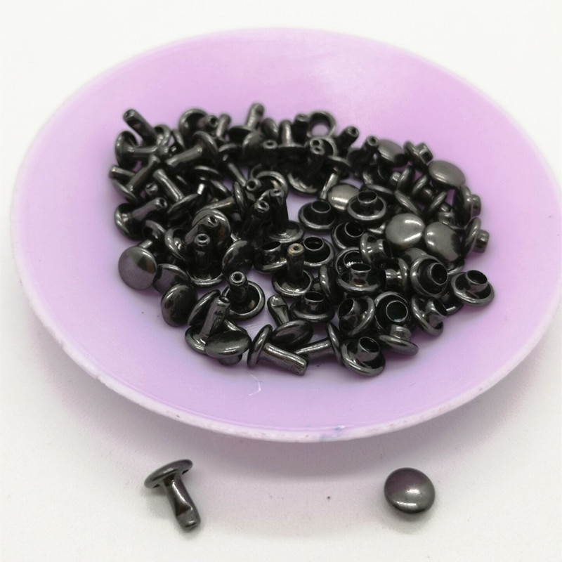 Mini remaches de doble cara para ropa, accesorios de costura, de cuero, bricolaje, Punk, 5mm, 60 set/lote