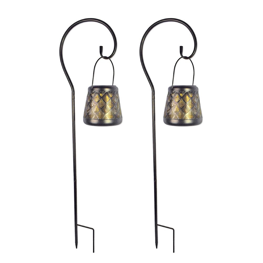 Regadera Solar para exteriores, lámpara de adorno de arte para jardín, decoración de luces LED de ducha de hierro ahuecadas, cadena de luces decorativas para jardín: E
