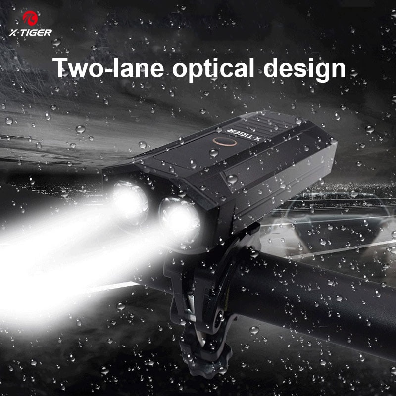 X-TIGER Bike Light 1800 Lumens MTB Road Bike Front Lamp Bike Accessories Rainproof USB Rechargeable LED Bike Flashlight