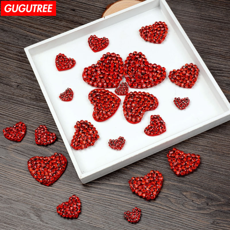 GUGUTREE beaded love heart patches,crystals diamonds Insects Sequined Applique Patch for Coat,T-Shirt,hat,bags,Sweater,backpack