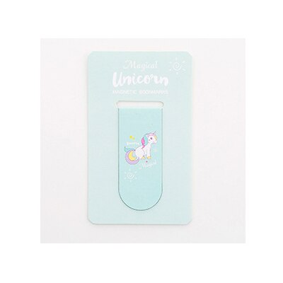 Unicorn Bookmarks Magnetic Girls Kawaii Bookmarks For Book Paper Files Organiser Office School Supplies Staitonery: Green