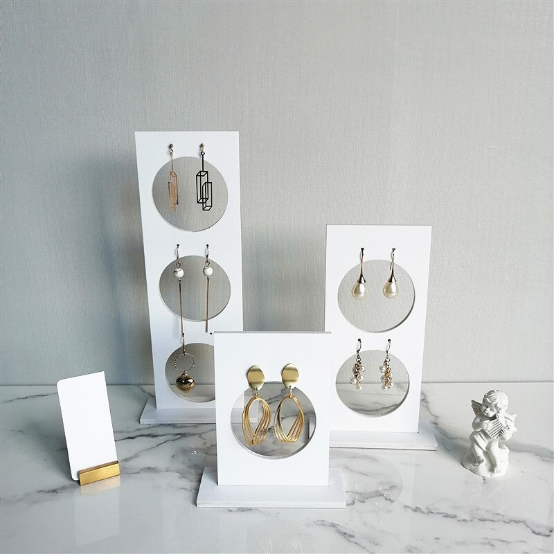 Eenvoudige sieradendisplay van helder acryl, oorbellenstandaard, verticale houder, oorstekers, piercings, opslag, showrek, fotografie-rekwisieten