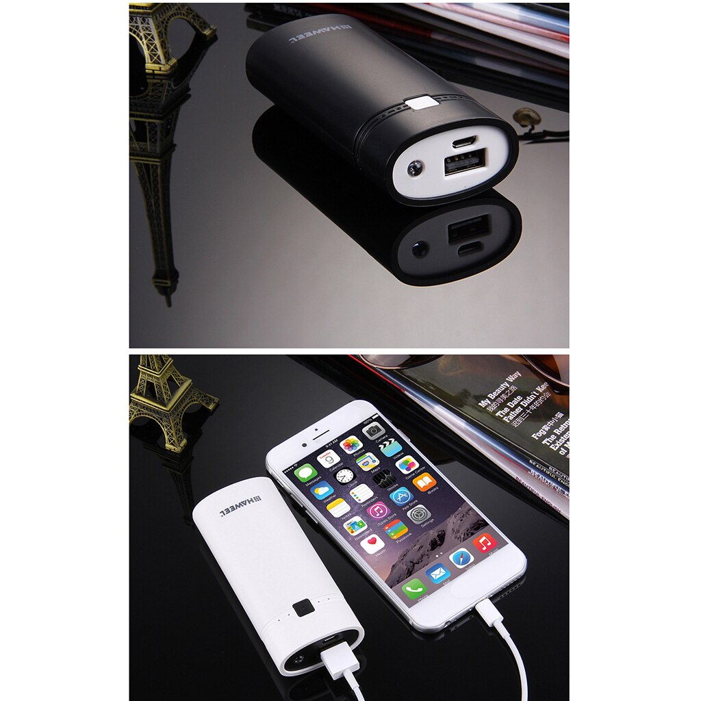 Lovoski 2 imposta USB Accumulatori e caricabatterie di riserva Batteria di Caso Del Caricabatteria FAI DA TE con La Luce del portato per Il Telefono
