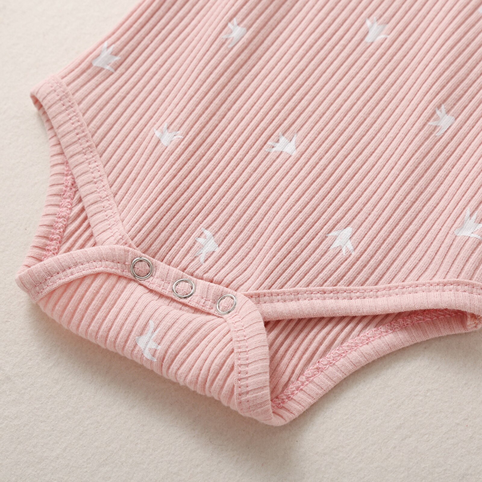 Baby Ribbed Jumpsuits, Infant Round Neck Lace Long Sleeve Bodysuit and Headwear Two-piece Suit for Toddler Boys Girls