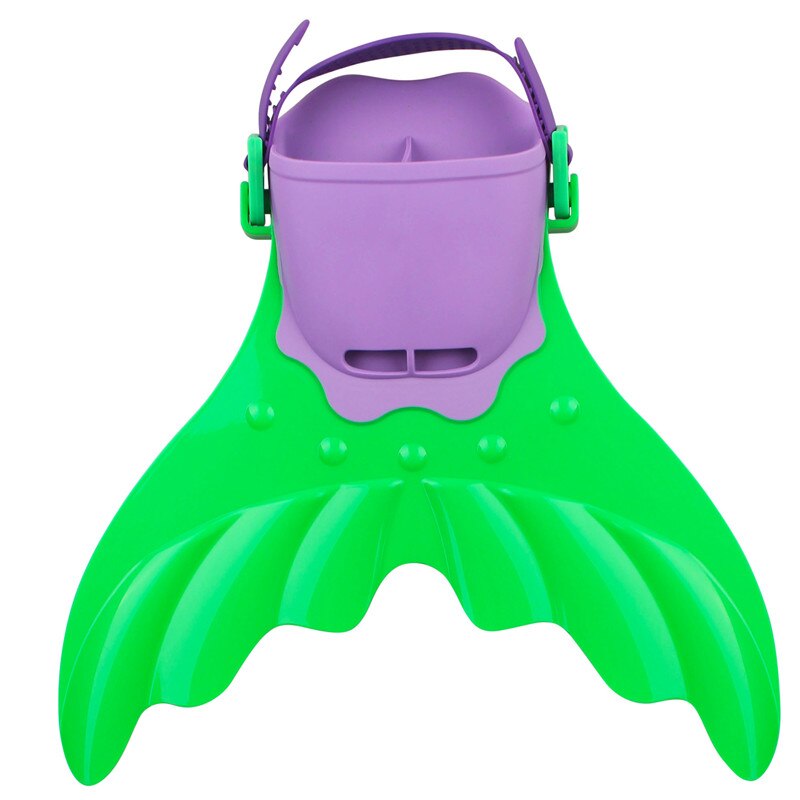 Nageoire de natation pour enfants, chaussons de sirène, pour plongée sous-marine, chaussures d'entraînement pour Sports aquatiques, WS004: Kids green