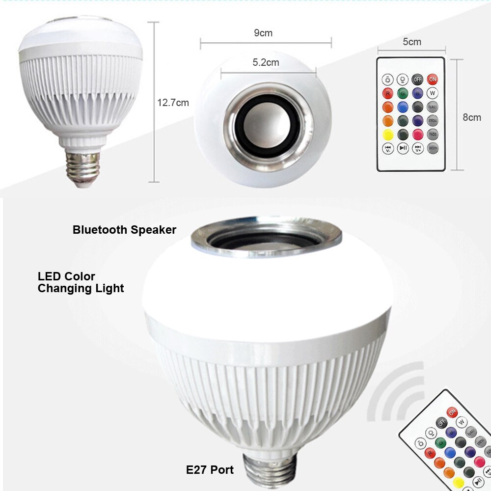 Bluetooth Led-lampen Draadloze Afstandsbediening Bluetooth Speaker 16 Verlichting Kleur Veranderende Smart Led Lamp App Controle Home Deco