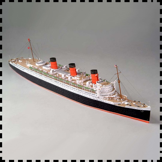1:400 skala britisk royal mail damper rms queen mary ocean liner papir model kit håndlavede legetøj gåder