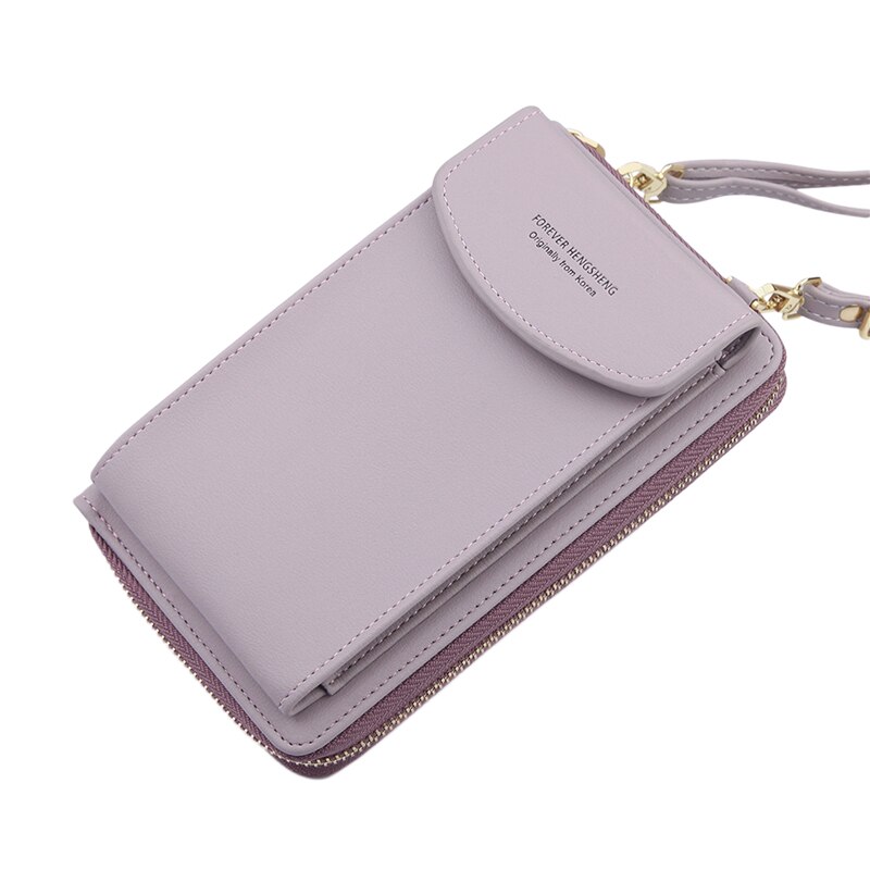 Women Wallet Messenger Bag women's Purse Buckle Zipper Bag Soft Leather Versatile women's Bag Shoulder Bag: Purple