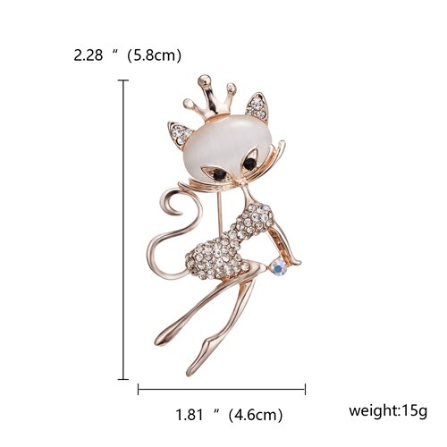 RINHOO Cute Animal Cat Owl Butterfly Brooch For Women Europe America Wedding Jewelry Stones Crystal Brooch Pins: 5