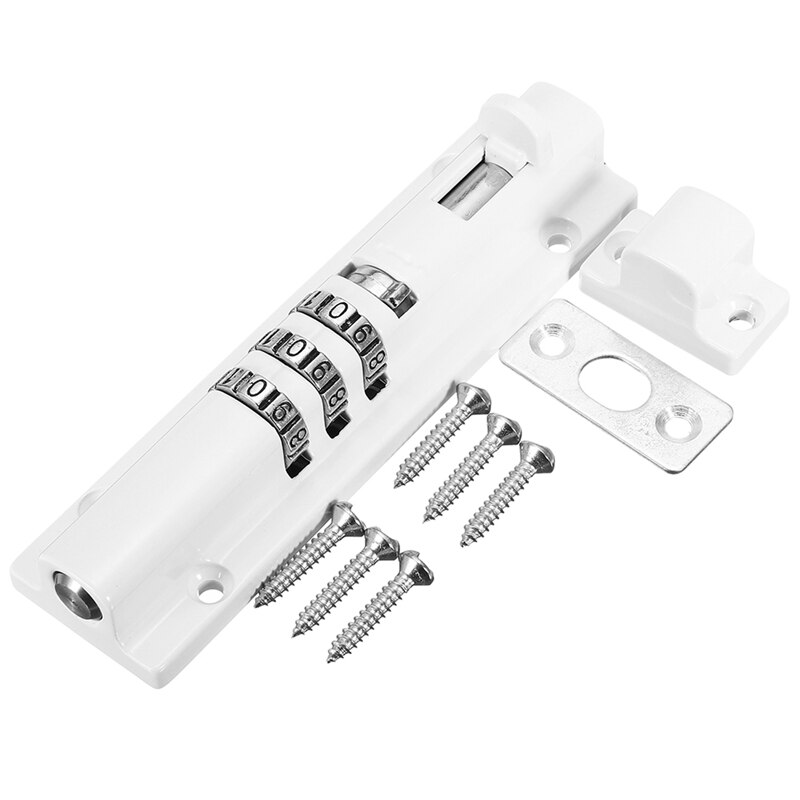 Door bolt lock combination Horizontal Horizontal Door Bolt Lock Sliding Combination Code Can Be Reset for Gate Garage Cabinet: Default Title