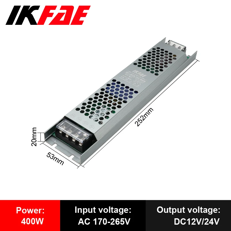 Alimentation LED 12V 24V, 60W 100W 200W 300W 400W 500W, transformateur AC/DC Ultra fin, convertisseur de pilote LED pour éclairage de bande LED: green / 24V