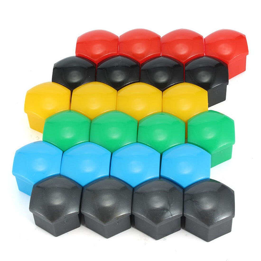 Silikone bil bolt hætter 20 stk/pose 17mm 19mm 21mm bil bolt caps hjulmøtrikker silikone covers praktisk nav skruelåg beskytter