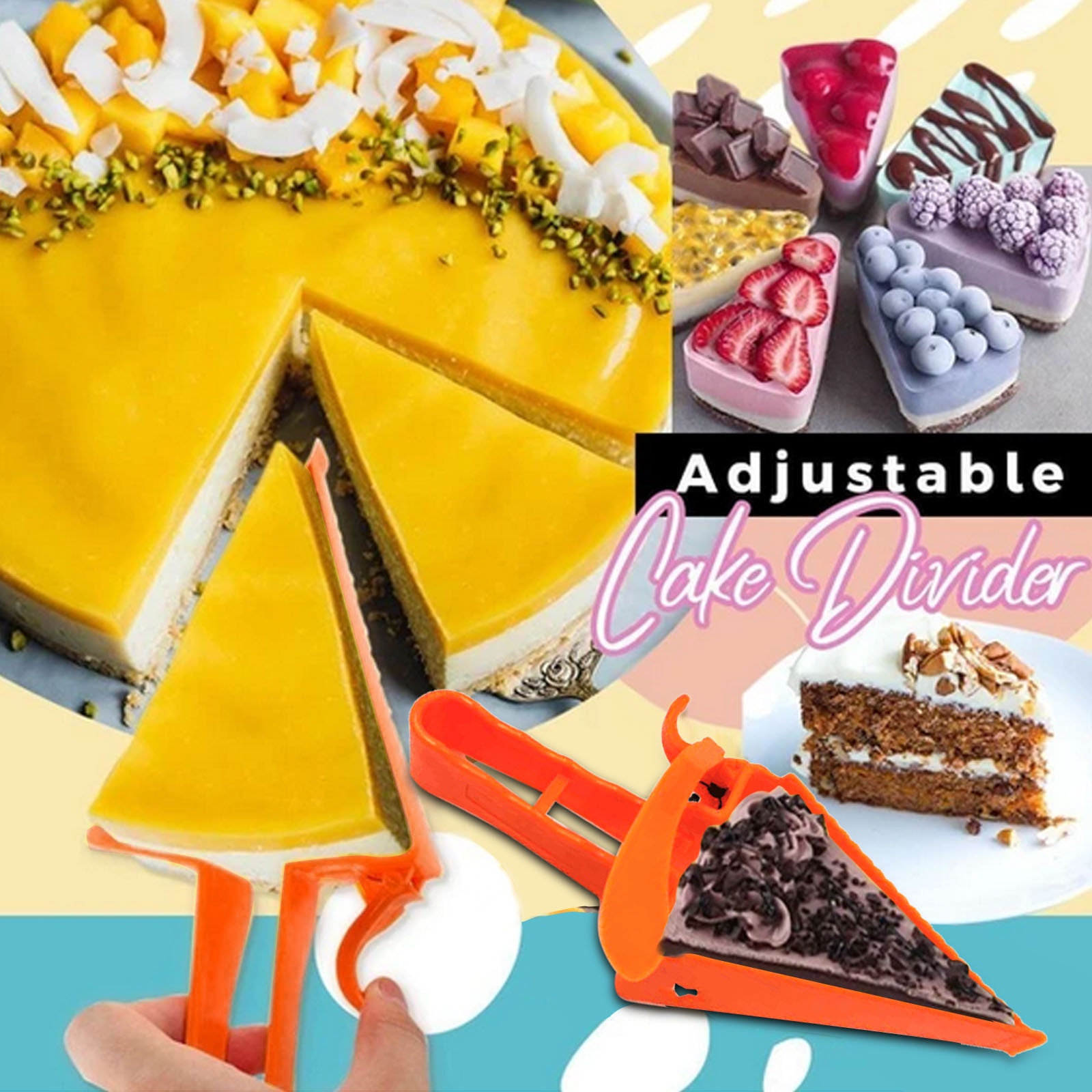 Cake Pie Sheet Guide Cutter For Kids Slicer Server Bread Cake Divider Kitchen Gadget Safe Healthy Food Grade Silicone Material