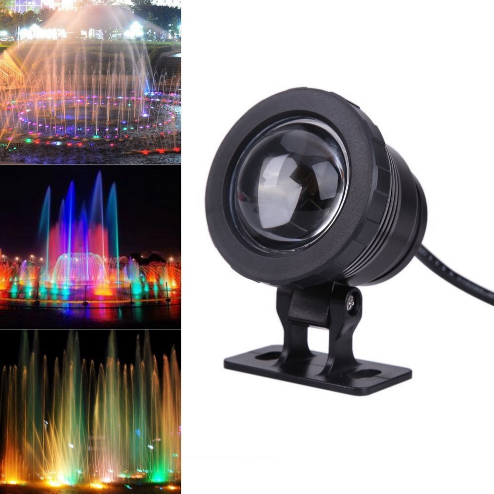 Rgb onderwaterlamp 10w led kleurrijke afstandsbediening onderwaterlamp fontein zwembad vijver aquarium tank lamp spotlichten