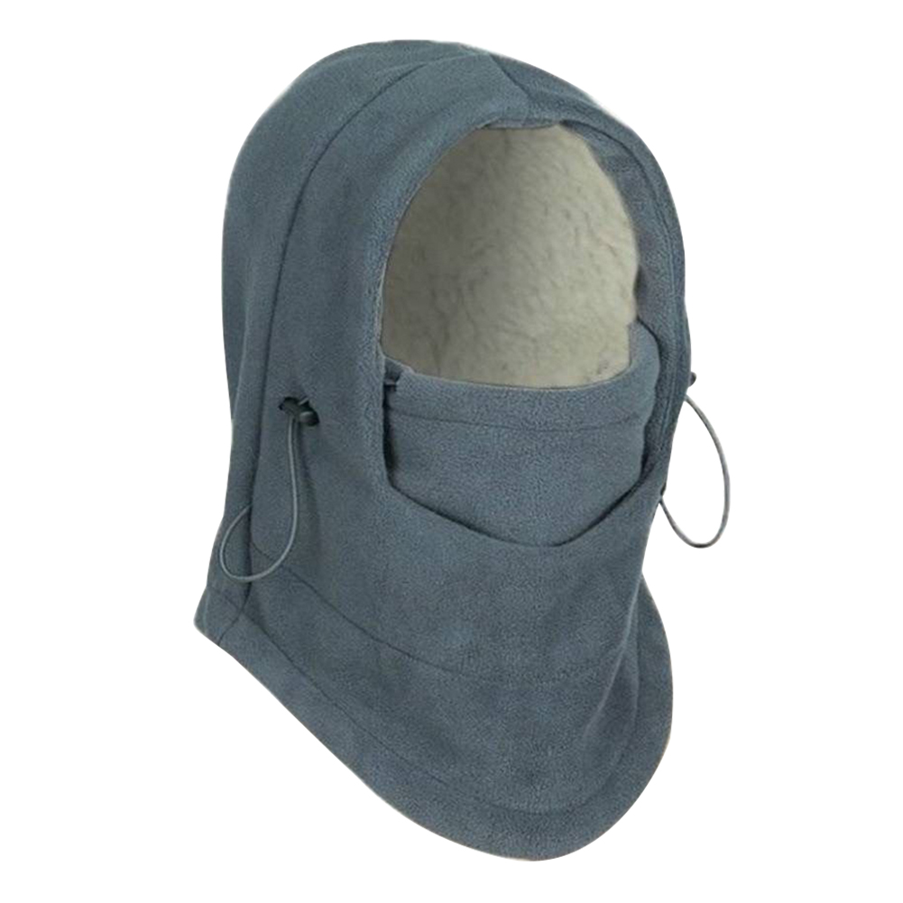Cycling Cap Ski Winter Windproof Cap Outdoor Sports Bib Cold Padded Hood Mask Plush Warm Hat Bike Winter Cycling Warm Equipment: Grey