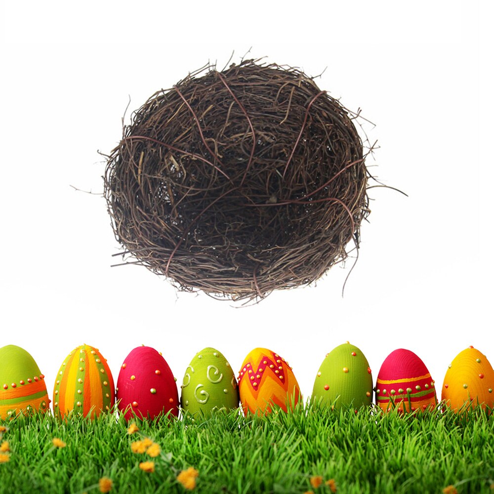 Country Style Simulation Twig Bird Nest Easter Rattan Nest Decoration for Home Garden (10cm): 20cm