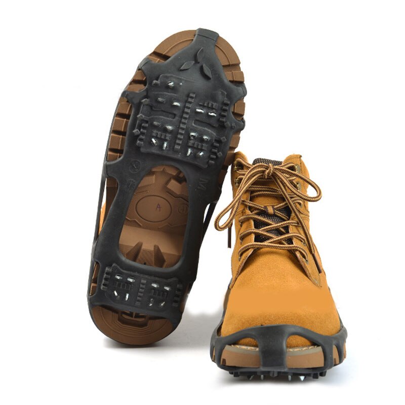 1 Pair Non-Slip Crampons 24 Teeth Ice Claw Walking Anti-slip Shoe Gripper Winter Snow Shoe Cover Outdoor Climbing Crampons